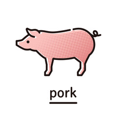 豚　豚肉　ブタ　家畜　イラスト