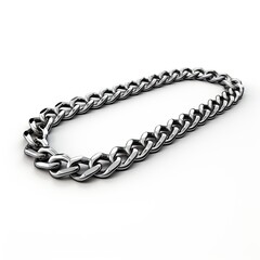 Obraz premium single stand of a metal linked chain - isolated on white background