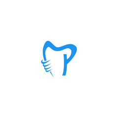 P Tooth Logo Design Vector for Dentist Business 