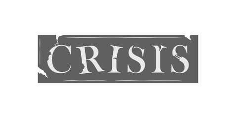 vector of damaged and torn crisis writing symbols, design theme about economics. economic crisis news, financial crisis. the world is in crisis. the world economy is unstable
