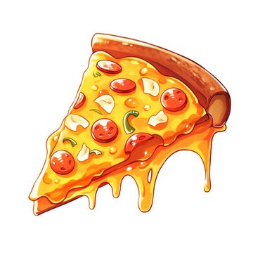 Illustration of delicious pizza isolated image