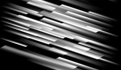 Black and white smooth stripes abstract concept tech background. Vector geometric design
