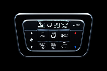 Buttons for turning on the car air conditioner on the climate control panel, 3D illustration