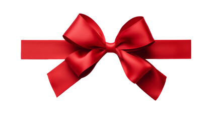 Red ribbon bow on a transparent background. For gift decoration, your wedding invitation card, greeting card, or gift boxes