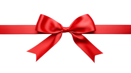 Red ribbon bow on a transparent background. For gift decoration, your wedding invitation card, greeting card, or gift boxes