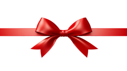 Red ribbon bow on a transparent background. For gift decoration, your wedding invitation card, greeting card, or gift boxes