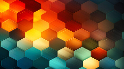 Warm to Cool Gradient Hexagonal Tiles Creating a Visually Pleasing Geometric Background