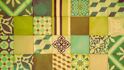 artwork floor mosaic tile background azulejos in cement tiles