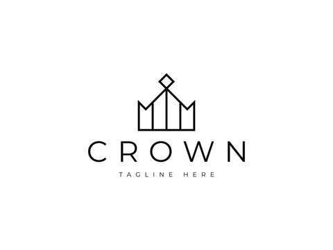 luxury crown king queen logo design