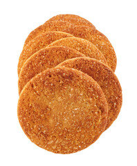 Beautiful round cookies isolated on a white background. Several cookies on a white background.