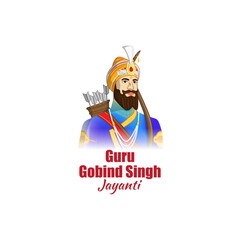 Vector illustration of Happy Guru Gobind Singh Jayanti social media feed template