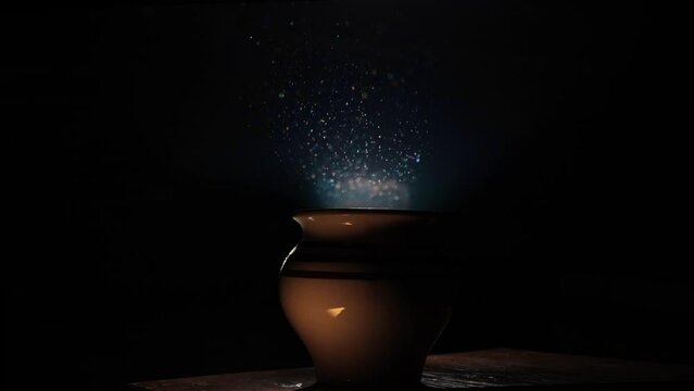 Light coming from a clay jug