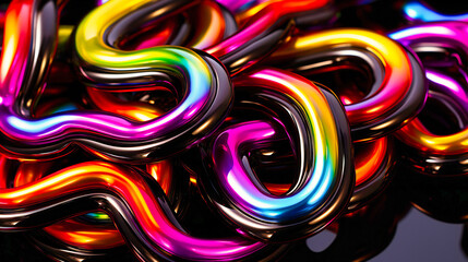 Lustrous Chromatic Waves Intertwined in a Mesmerizing Dance of Colors