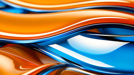 Interwoven Hues of Blue and Orange in an Abstract Artistic Expression of Harmony