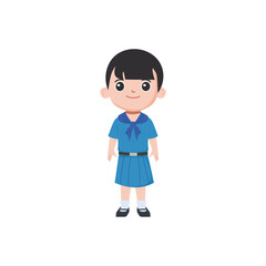 cute little vector child pose in cute clothes mates