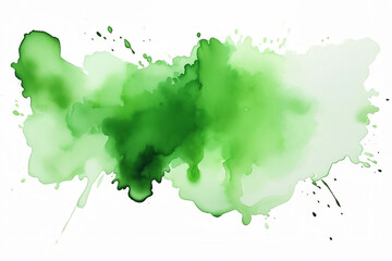 Green abstract watercolor background. Green stains in watercolor style