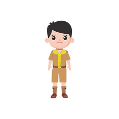 cute little vector child pose in cute clothes isolated