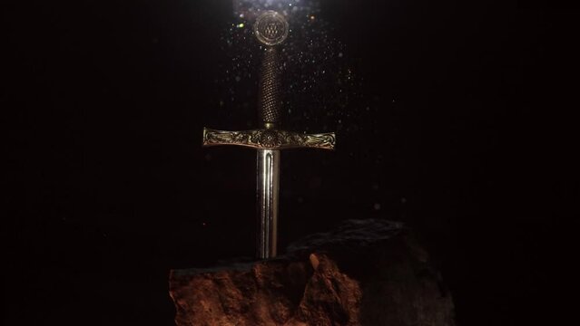 King Arthur's sword in a ray of light