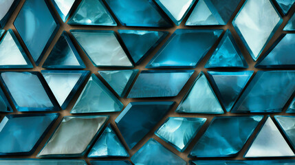 Icy Blue Geometric Shapes Creating a Mesmerizing Pattern of Light and Shadow