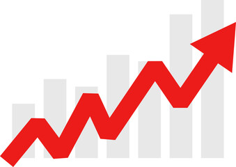 Business arrow, goals concept, Financial growth vector. 3d graph arrow isolated on white background. Cost reduction