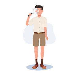 Discovering Knowledge. Thai Student in Uniform using Magnifying Glass
