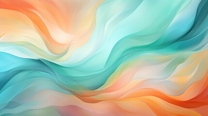 Abstract watercolor background. Green and orange colors