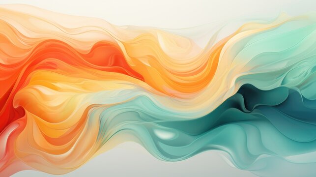 Abstract watercolor background. Green and orange colors