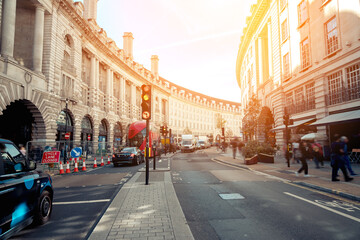 Busy Street View at London City, U.K. - 694699115