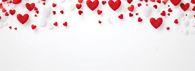 Empty valentine's day greeting card with copyspace on white background - obrazy, fototapety, plakaty
