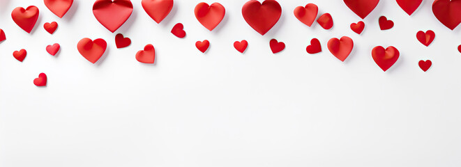 Empty valentine's day greeting card with copyspace on white background