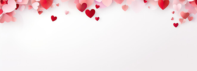 Empty valentine's day greeting card with copyspace on white background