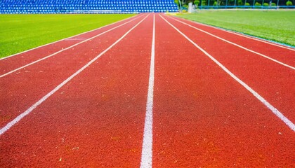 Pristine Running Track. Smooth Surface Ready for Runners