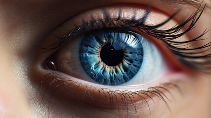 Fototapeta premium Blue Macro eye close up
