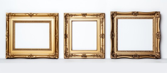 Luxury home decor with golden frames, ideal for creating mockups.