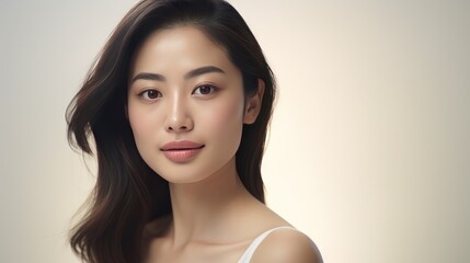 Naklejka premium Woman and fashion or beauty concept,Beautiful young asian woman with clean fresh skin