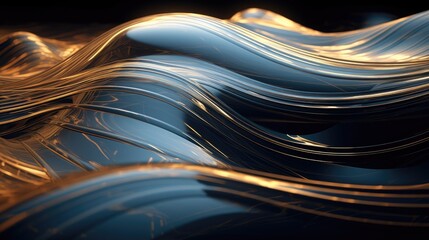 Wavy glass abstract 3d render background wallpaper ai generated