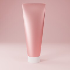 3D Rendered beauty cosmetic tube mockup for skin care product