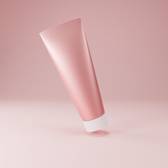 3D Rendered beauty cosmetic tube mockup for skin care product