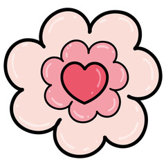 valentine clipart pink flower hearts