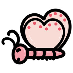 valentine clipart pink butterfly hearts