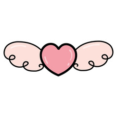 valentine clipart pink wing hearts