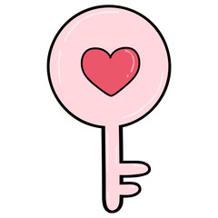 valentine clipart pink key hearts
