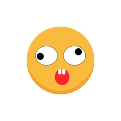 Puzzled emoticon. Cartoon emoji. Flat vector