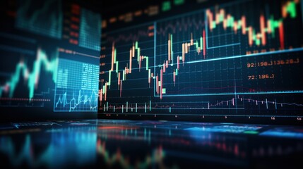 Crypto exchange market chart, Stock market data ,Stock market on the monitor