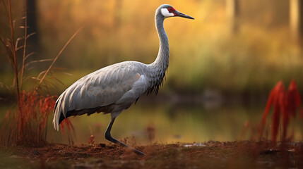 Wetland Wanderer: Stunning Image of a Common Crane Bird (Grus grus)