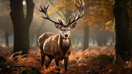 Antlered Majesty: Capturing the Elegance of a Male Deer Buck During Rut