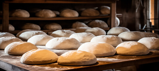 Fototapeta na wymiar Fresh dough loaves ready for baking
