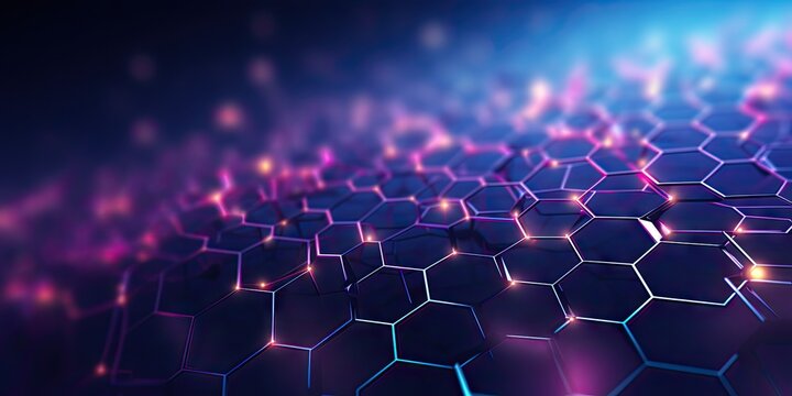 Abstract technological connectivity. Visually striking composition delves into realm of technology and connectivity. Dominant shades of blue convey sense of depth and creating futuristic