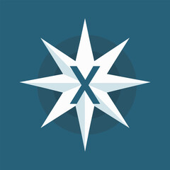 Obraz premium Holiday decorating service filled colorful initial logo idea. Decor for holidays studio. Letters inside star shape. Graphic design. Created using neural network