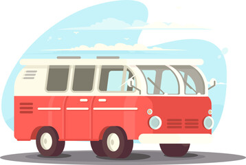 Vintage Van in Blue Sky